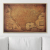 Push Pin USA Map Pin Board - Golden Aged - Pins Included! - Liza Pruitt