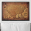 Push Pin USA Map Pin Board - Golden Aged - Pins Included! - Liza Pruitt