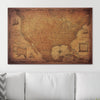 Push Pin USA Map Pin Board - Golden Aged - Pins Included! - Liza Pruitt