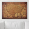 Push Pin USA Map Pin Board - Golden Aged - Pins Included! - Liza Pruitt