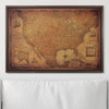 Push Pin USA Map Pin Board - Golden Aged - Pins Included! - Liza Pruitt