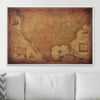Push Pin USA Map Pin Board - Golden Aged - Pins Included! - Liza Pruitt