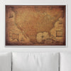 Push Pin USA Map Pin Board - Golden Aged - Pins Included! - Liza Pruitt
