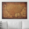 Push Pin USA Map Pin Board - Golden Aged - Pins Included! - Liza Pruitt