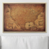 Push Pin USA Map Pin Board - Golden Aged - Pins Included! - Liza Pruitt
