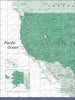 Push Pin USA Map Pin Board - Green Color Splash - Pins Included! - Liza Pruitt