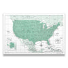 Push Pin USA Map Pin Board - Green Color Splash - Pins Included! - Liza Pruitt