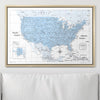 Push Pin USA Map Pin Board - Light Blue Color Splash - Pins Included! - Liza Pruitt