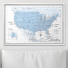 Push Pin USA Map Pin Board - Light Blue Color Splash - Pins Included! - Liza Pruitt