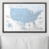 Push Pin USA Map Pin Board - Light Blue Color Splash - Pins Included! - Liza Pruitt