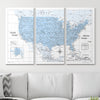 Push Pin USA Map Pin Board - Light Blue Color Splash - Pins Included! - Liza Pruitt
