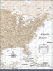 Push Pin USA Map Pin Board - Light Brown Color Splash - Pins Included! - Liza Pruitt
