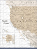 Push Pin USA Map Pin Board - Light Brown Color Splash - Pins Included! - Liza Pruitt