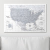 Push Pin USA Map Pin Board - Light Gray Color Splash - Pins Included! - Liza Pruitt