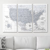 Push Pin USA Map Pin Board - Light Gray Color Splash - Pins Included! - Liza Pruitt