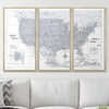 Push Pin USA Map Pin Board - Light Gray Color Splash - Pins Included! - Liza Pruitt