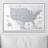 Push Pin USA Map Pin Board - Light Gray Color Splash - Pins Included! - Liza Pruitt