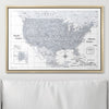 Push Pin USA Map Pin Board - Light Gray Color Splash - Pins Included! - Liza Pruitt