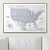 Push Pin USA Map Pin Board - Light Gray Color Splash - Pins Included! - Liza Pruitt