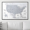 Push Pin USA Map Pin Board - Light Gray Color Splash - Pins Included! - Liza Pruitt