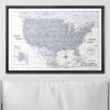 Push Pin USA Map Pin Board - Light Gray Color Splash - Pins Included! - Liza Pruitt
