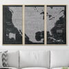 Push Pin USA Map Pin Board - Modern Slate - Pins Included! - Liza Pruitt