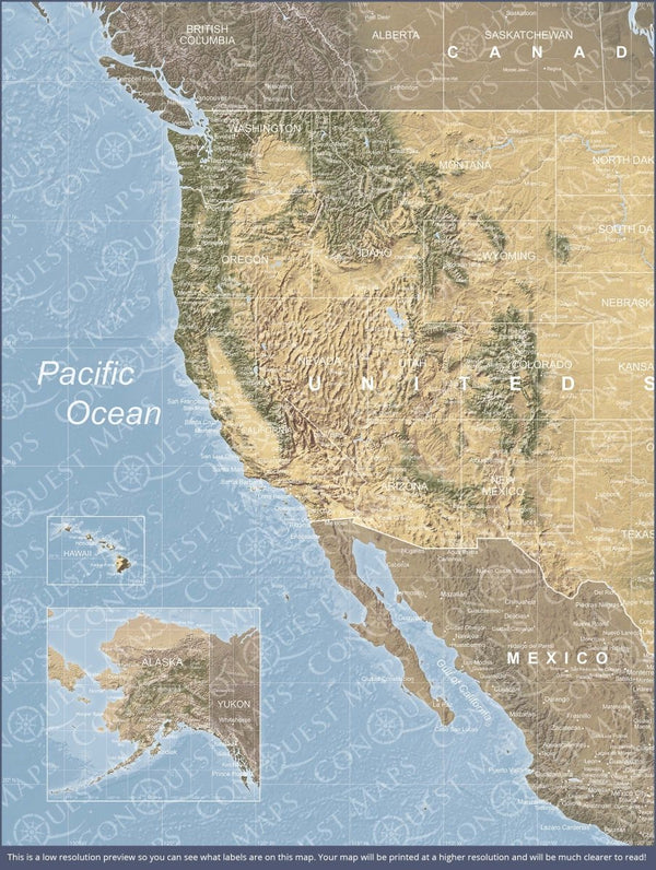 Push Pin USA Map Pin Board - Natural Earth - Pins Included! - Liza Pruitt