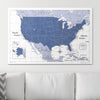 Push Pin USA Map Pin Board - Navy Color Splash - Pins Included! - Liza Pruitt