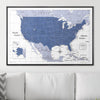Push Pin USA Map Pin Board - Navy Color Splash - Pins Included! - Liza Pruitt