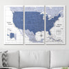Push Pin USA Map Pin Board - Navy Color Splash - Pins Included! - Liza Pruitt