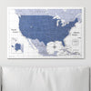 Push Pin USA Map Pin Board - Navy Color Splash - Pins Included! - Liza Pruitt