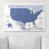 Push Pin USA Map Pin Board - Navy Color Splash - Pins Included! - Liza Pruitt