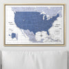 Push Pin USA Map Pin Board - Navy Color Splash - Pins Included! - Liza Pruitt