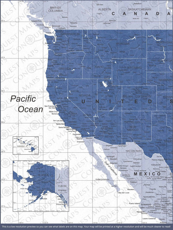 Push Pin USA Map Pin Board - Navy Color Splash - Pins Included! - Liza Pruitt