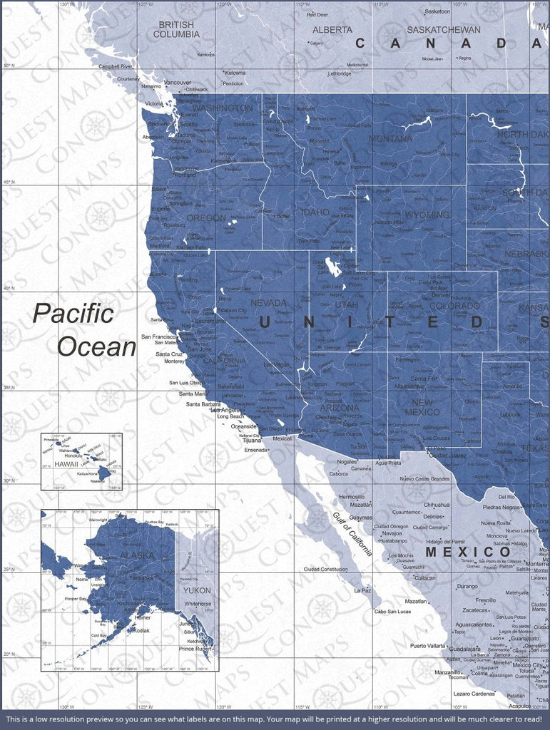 Push Pin USA Map Pin Board - Navy Color Splash - Pins Included! - Liza Pruitt