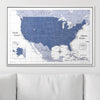 Push Pin USA Map Pin Board - Navy Color Splash - Pins Included! - Liza Pruitt