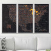 Push Pin USA Map Pin Board - Obsidian Inferno - Pins Included! - Liza Pruitt