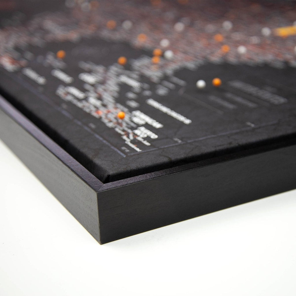 Push Pin USA Map Pin Board - Obsidian Inferno - Pins Included! - Liza Pruitt