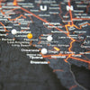 Push Pin USA Map Pin Board - Obsidian Inferno - Pins Included! - Liza Pruitt