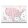 Push Pin USA Map Pin Board - Pink Color Splash - Pins Included! - Liza Pruitt