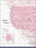 Push Pin USA Map Pin Board - Pink Color Splash - Pins Included! - Liza Pruitt