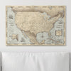 Push Pin USA Pin Board Map - Rustic Vintage - Pins Included! - Liza Pruitt