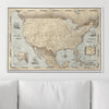 Push Pin USA Pin Board Map - Rustic Vintage - Pins Included! - Liza Pruitt