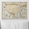 Push Pin USA Pin Board Map - Rustic Vintage - Pins Included! - Liza Pruitt