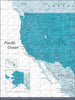 Push Pin USA Pin Board Map - Teal Color Splash - Pins Included! - Liza Pruitt