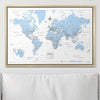 Push Pin World Map Map Pin Board - Light Blue Color Splash - Pins Included! - Liza Pruitt