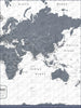 Push Pin World Map Pin Board - Dark Gray Color Splash - Pins Included! - Liza Pruitt