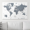 Push Pin World Map Pin Board - Dark Gray Color Splash - Pins Included! - Liza Pruitt
