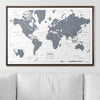 Push Pin World Map Pin Board - Dark Gray Color Splash - Pins Included! - Liza Pruitt