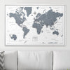 Push Pin World Map Pin Board - Dark Gray Color Splash - Pins Included! - Liza Pruitt
